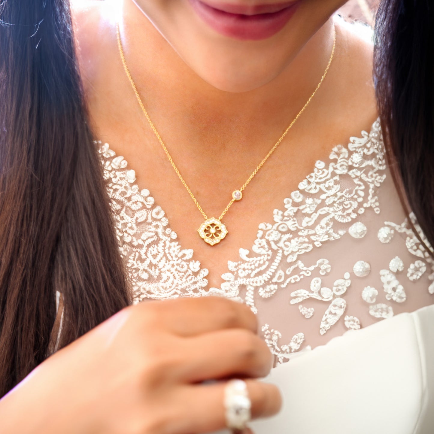 Oriental Style Golden Necklace