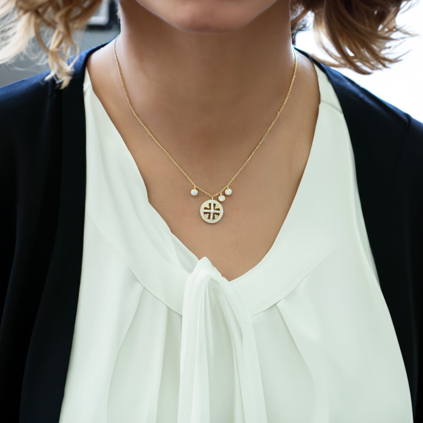 Cross Inspired Golden Necklace