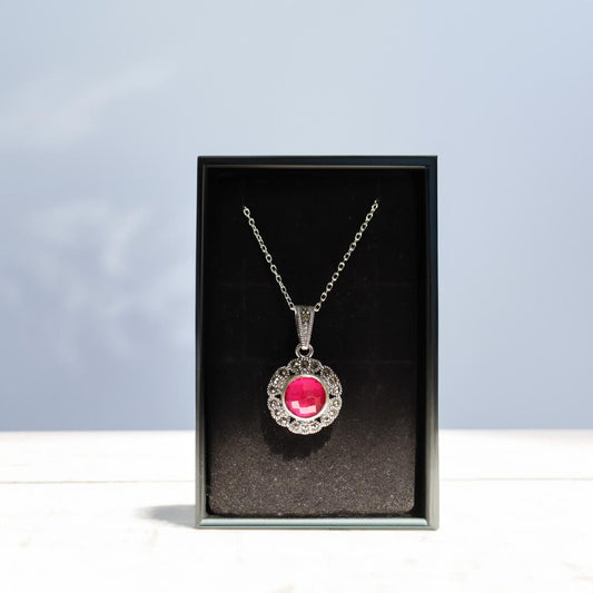 Synthetic Ruby Vintage Necklace