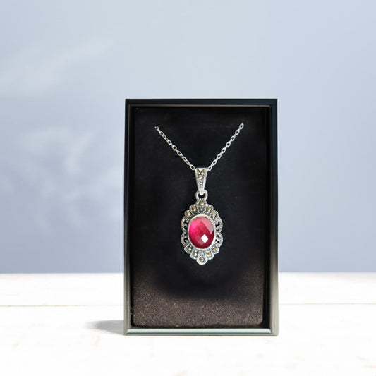 Synthetic Ruby Vintage Necklace